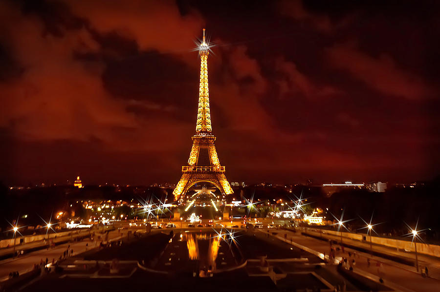 Eiffel Tower After Sunset Photograph by Mitchell R Grosky