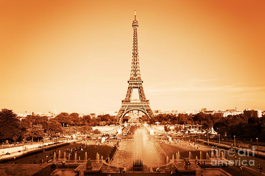 Paris Photograph - Eiffel Tower and fountain Paris France by Michal Bednarek