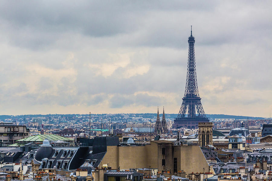 Eiffel Tower And Paris Skyline, France Photograph by Deimagine