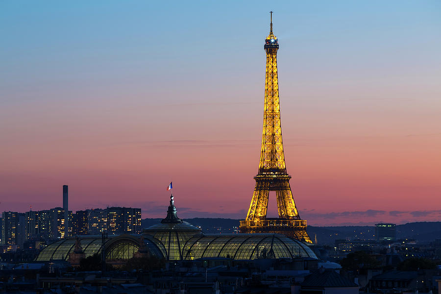 Eiffel Tower At Dusk Paris France Photograph By Peter Adams