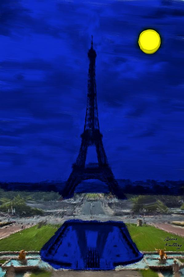 Eiffel Tower at Night Painting by Bruce Nutting