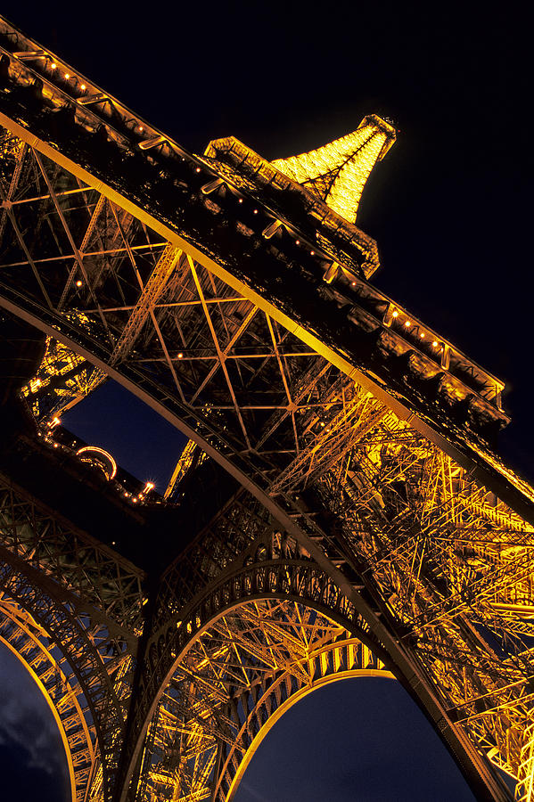 Eiffel Tower at Night Photograph by Doug Davidson