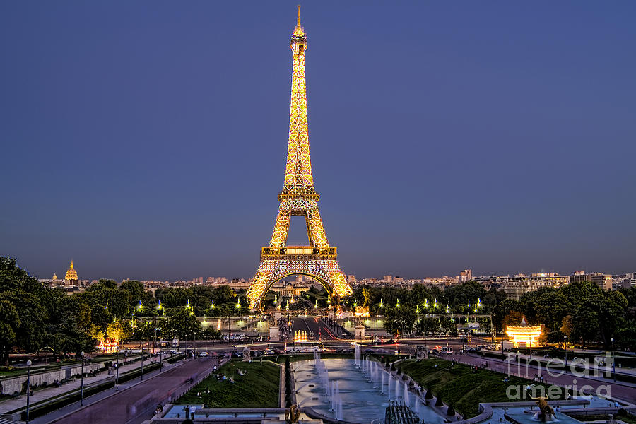 Eiffel Tower At Night, Paris Photograph by Bill Bachmann