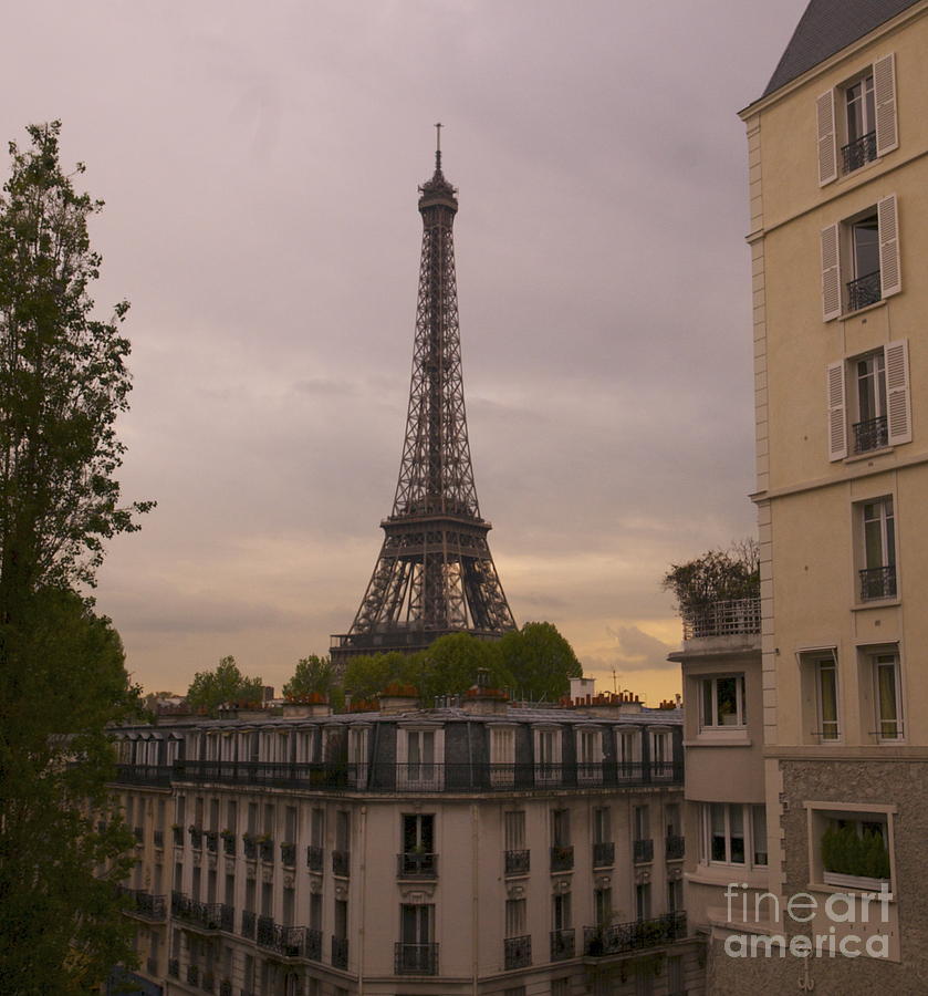 Sunset Photograph - Eiffel Tower at Sunset by Louise Fahy