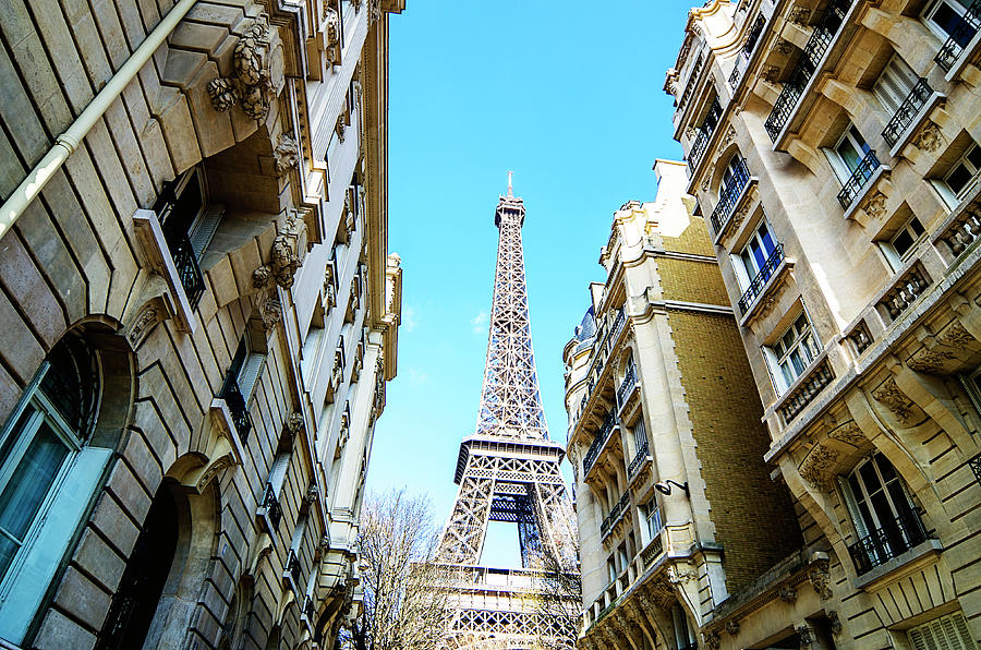 Eiffel Tower  Between Buildings In Photograph by Flory