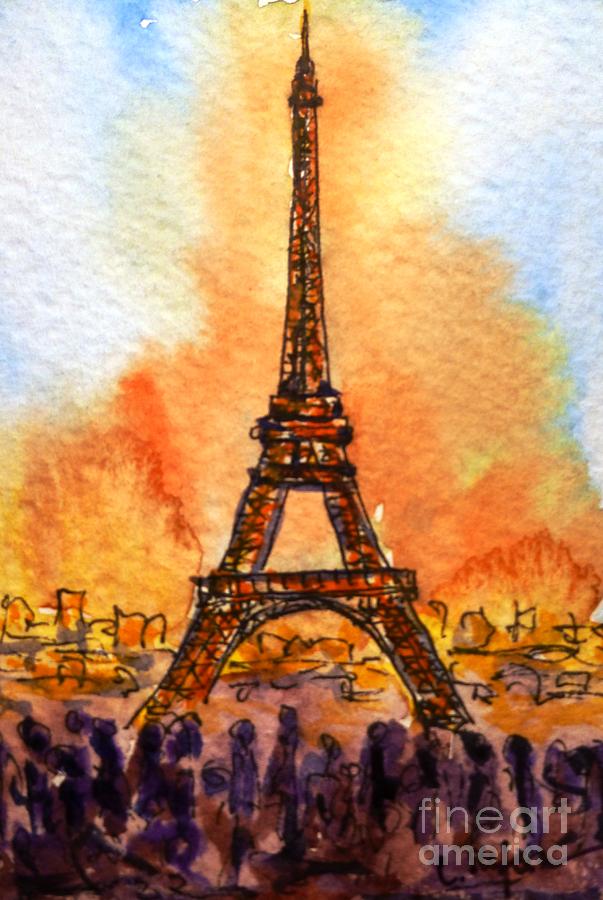 Eiffel Tower Painting by Cristina Stefan