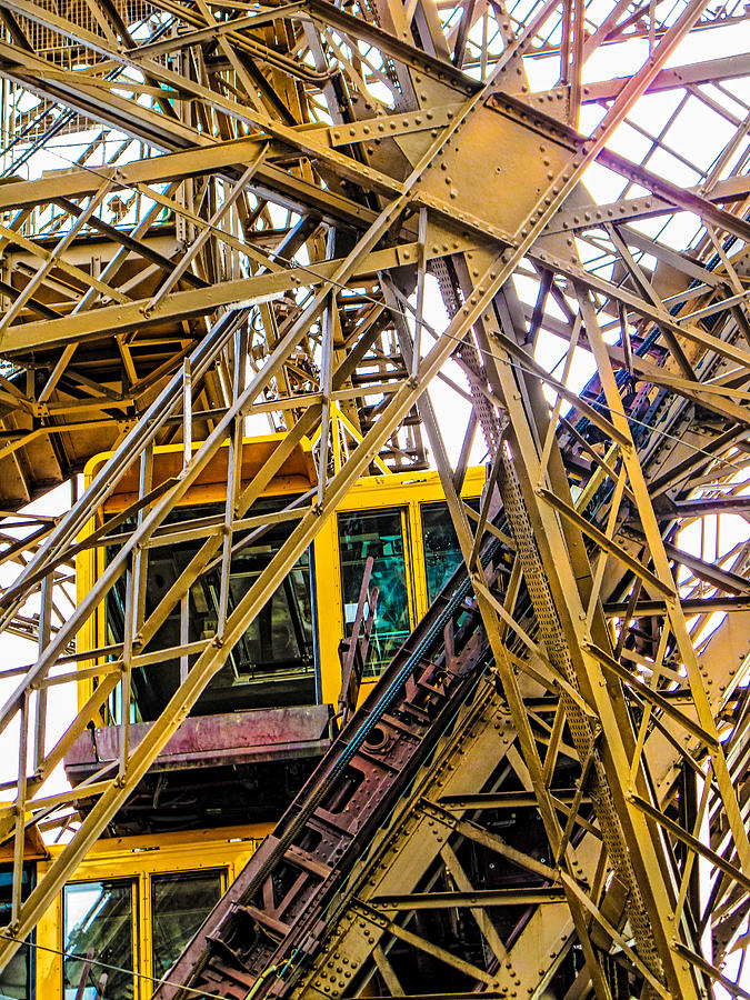 Eiffel Tower Elevator Cars Photograph