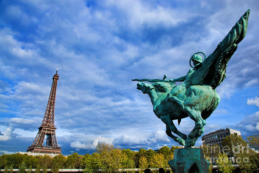 Paris Photograph - Eiffel Tower fountain in Paris Fance by Michal Bednarek