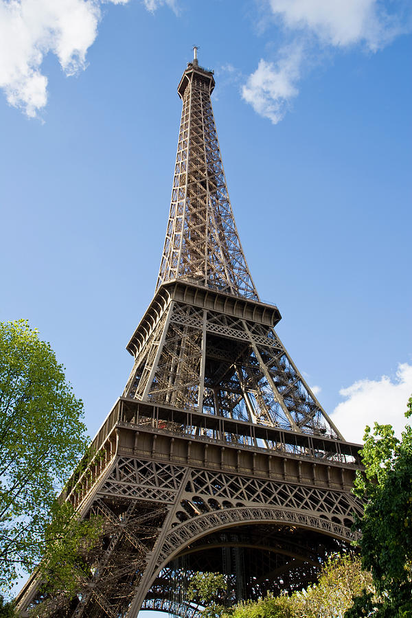 Eiffel Tower, Green Trees, Blue Sky And Photograph by Peter Gridley