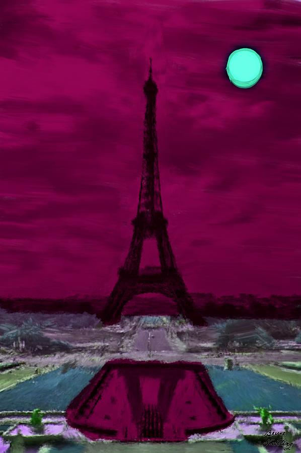 Eiffel Tower in a Purple Sky Painting by Bruce Nutting