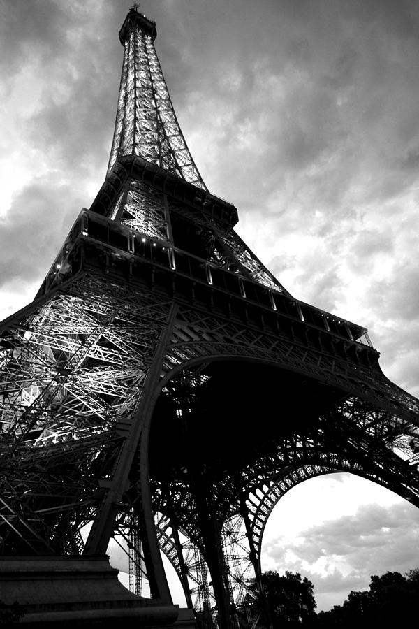 Eiffel Tower in Black and White. Ominous sky overhead Photograph by Toby McGuire