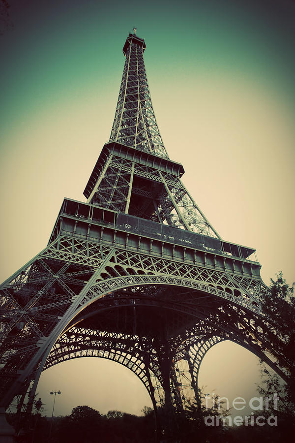 Paris Photograph - Eiffel Tower in Paris Fance in retro style by Michal Bednarek