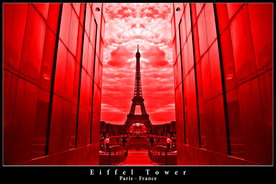 Eiffel Tower In Red Photograph