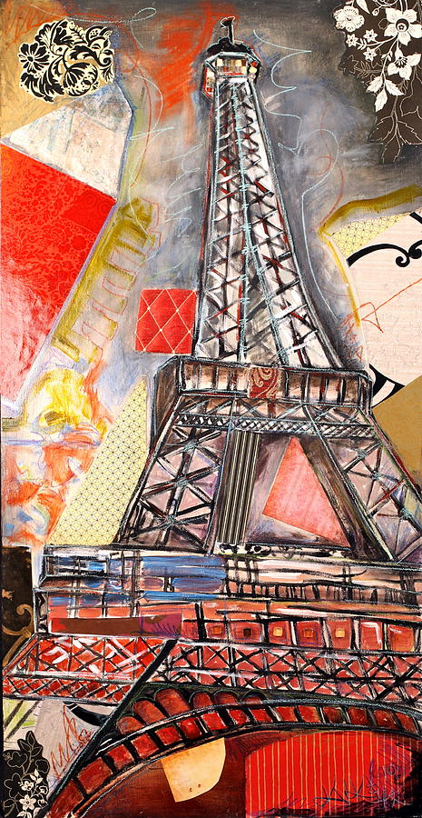 Eiffel Tower Mixed Media by Katia Von Kral