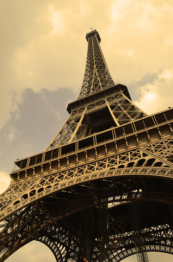 Eiffel Tower Paris France Sepia Photograph by Patricia Awapara