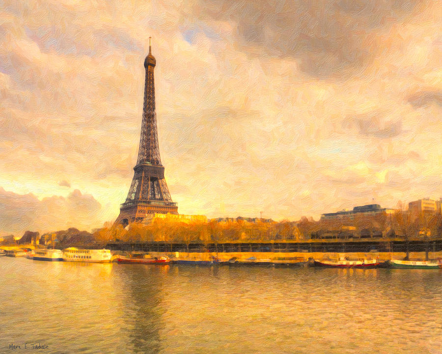 Eiffel Tower - Paris in Pastel Photograph by Mark Tisdale