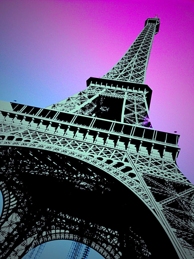 Eiffel Tower Paris pink Photograph by Mark J Dunn