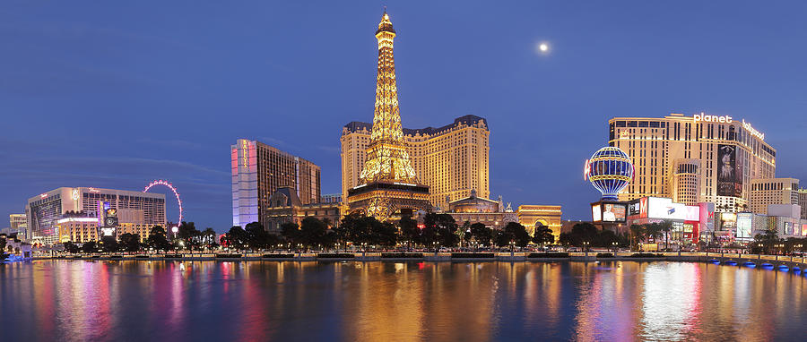 Eiffel Tower Replica + Hotels - Las Vegas Strip Photograph by S. Greg Panosian