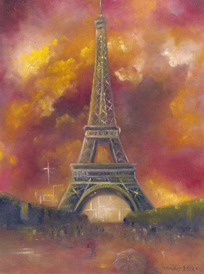 Eiffel Tower Painting by Stephanie Broker