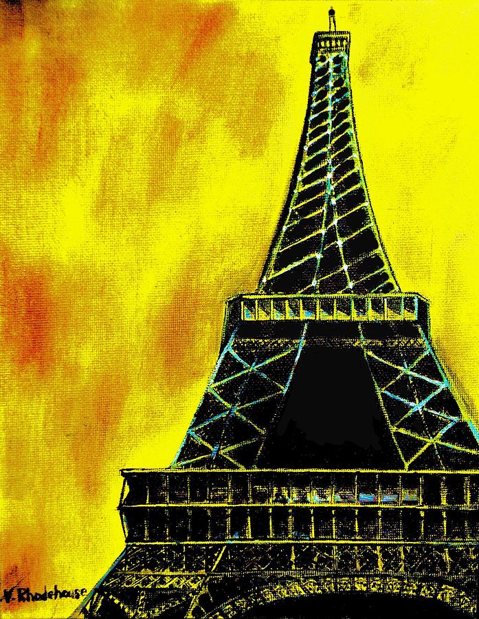 Eiffel Tower Painting by Victoria Rhodehouse