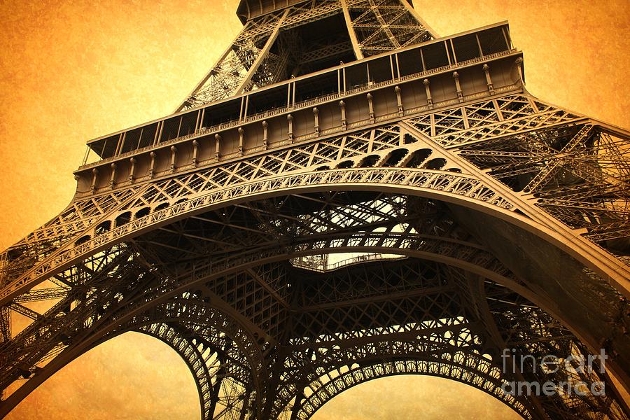 Eiffel Tower - Vintage Photograph by Carol Groenen