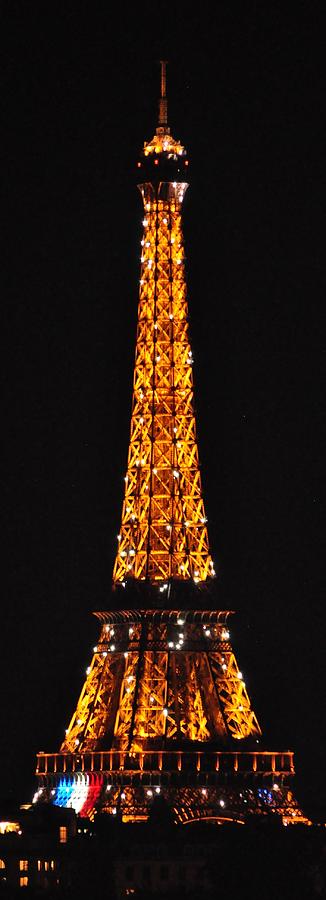 Eiffel Tower Photograph - Eiffel Tower with French Flag by Csilla Florida