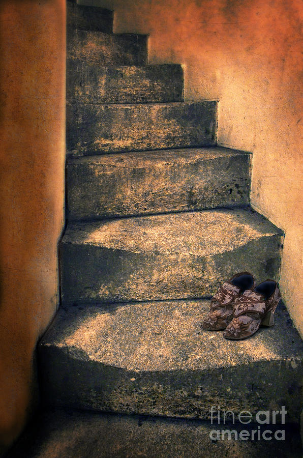 Eighteenth Century Shoes on Old Stairway Photograph by Jill Battaglia