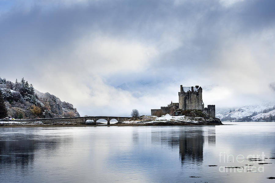 Castle Photograph - Eilean Donan castle after a winter storm by Justin Foulkes
