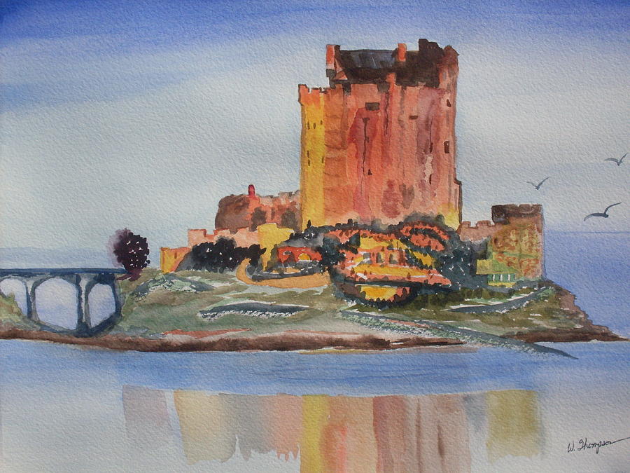 Castle Painting - Eilean Donan Castle  Dornie Inverness shire Scotland by Warren Thompson