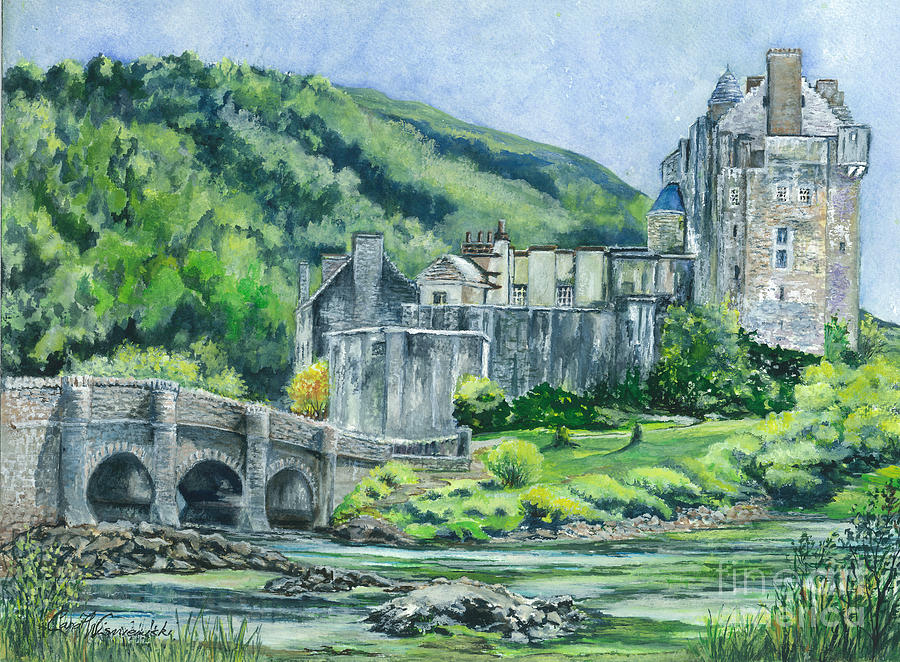 Eilean Donan Castle in Scotland  Painting by Carol Wisniewski