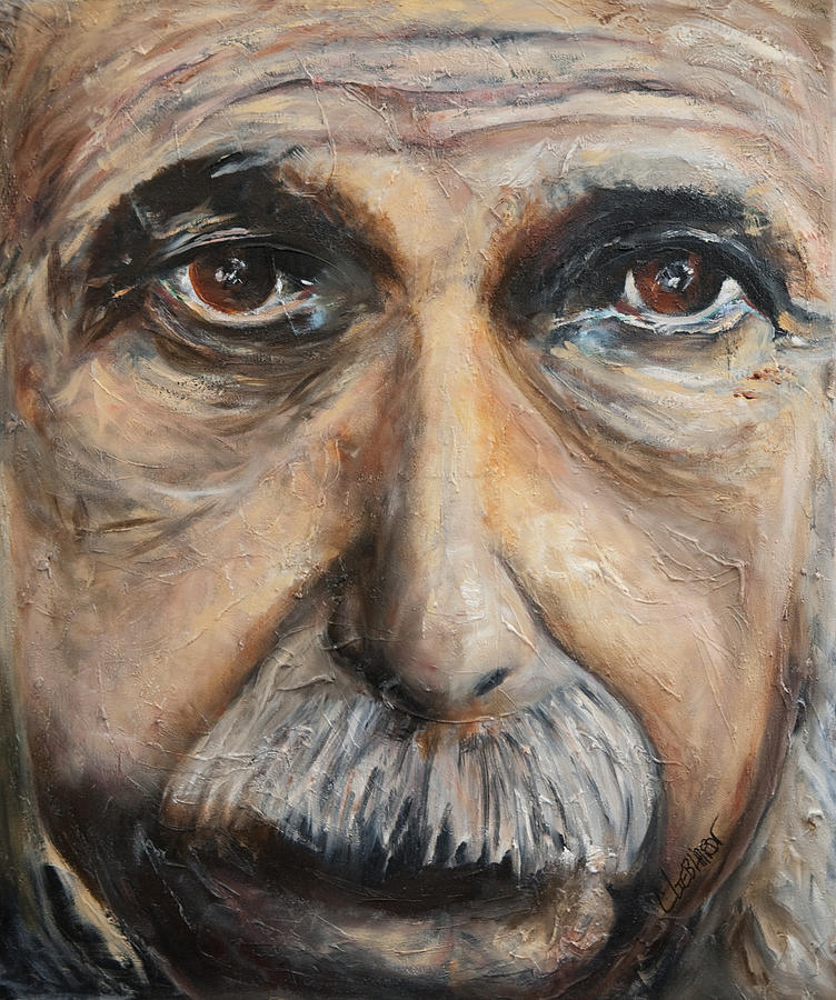 Einstein  Painting by Chuck Gebhardt