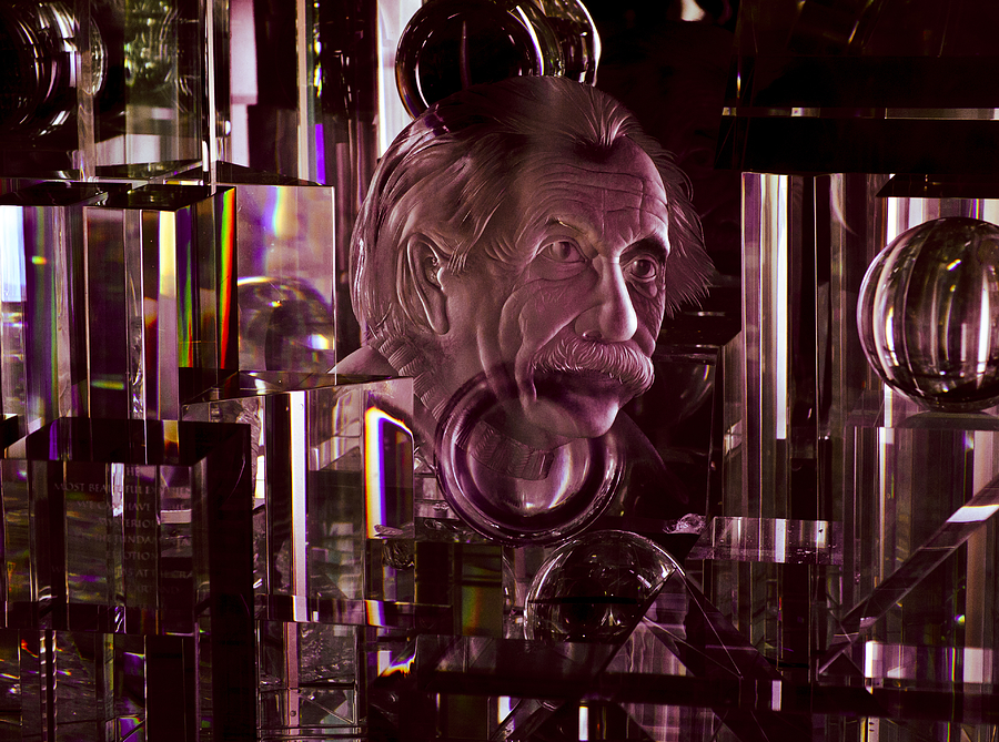 Albert Einstein Photograph - Einstein in Crystal - Purple by Christi Kraft