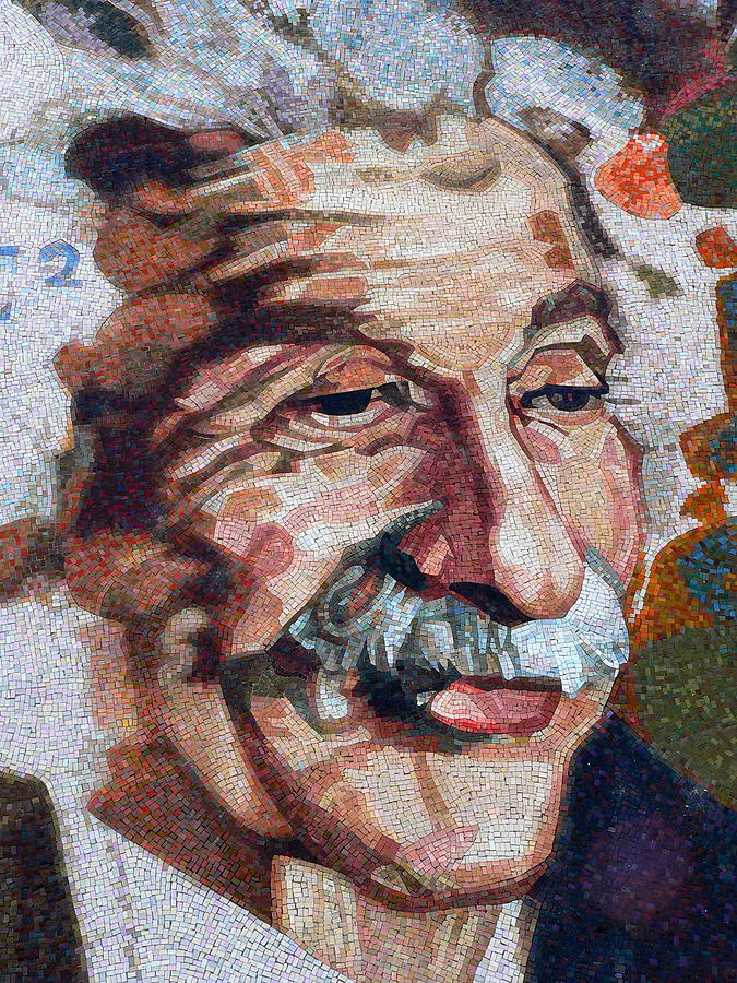 Einstein in Mosaic Tiles Photograph by Jeff Lowe
