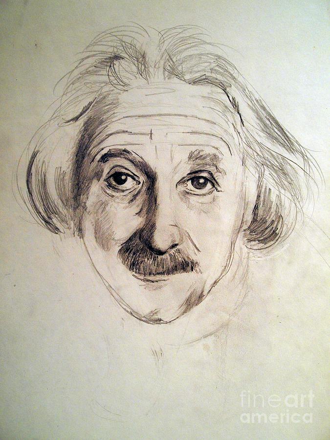 Einstein Drawing by Nancy Kane Chapman