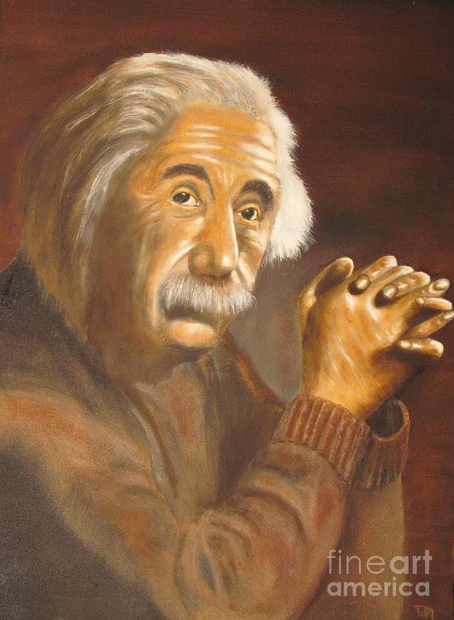 Einstein - Original  Oil Painting Painting by Anthony Morretta