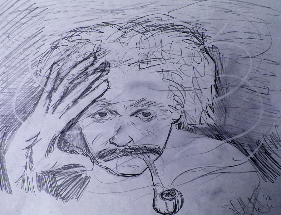 Business Drawing - Einstein Pipe Dream by Phillip Robinson