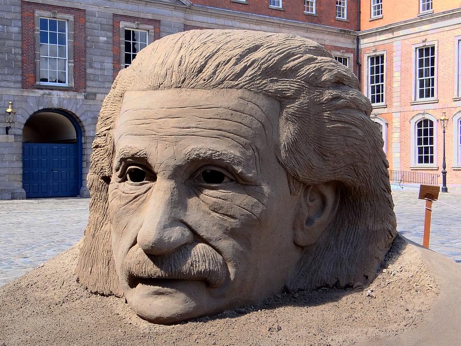 Einstein Sand Sculpture Photograph by Keith Stokes