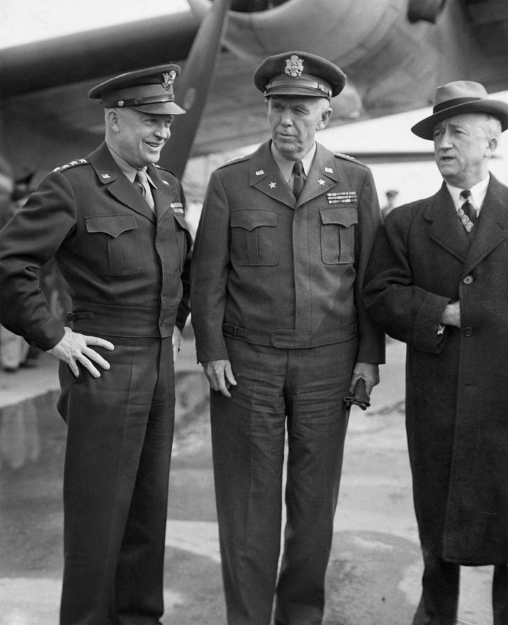 Eisenhower & Marshall 1944 Photograph by Granger