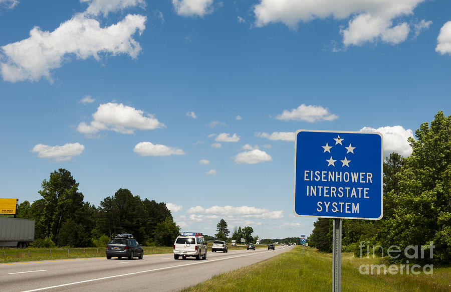 Eisenhower Interstate System Highway metal sign