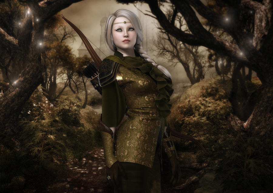 Ranger Digital Art - Eiya the Huntress by Raina Hopkins
