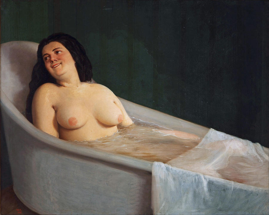 Nude Painting - El bano by Prilidiano Pueyrredon