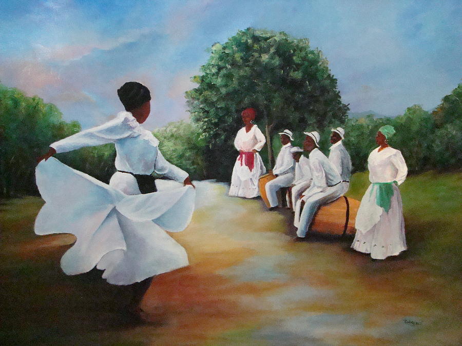 Drum Painting - El camino de la bomba by Migdalia Bahamundi