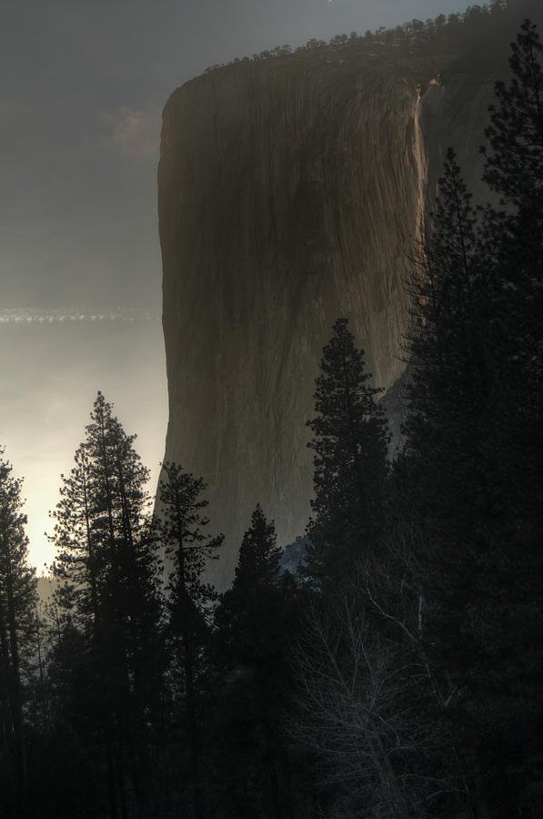 Yosemite National Park Photograph - El Capitan Horsetail Falls Sunset Glow by Connie Cooper-Edwards