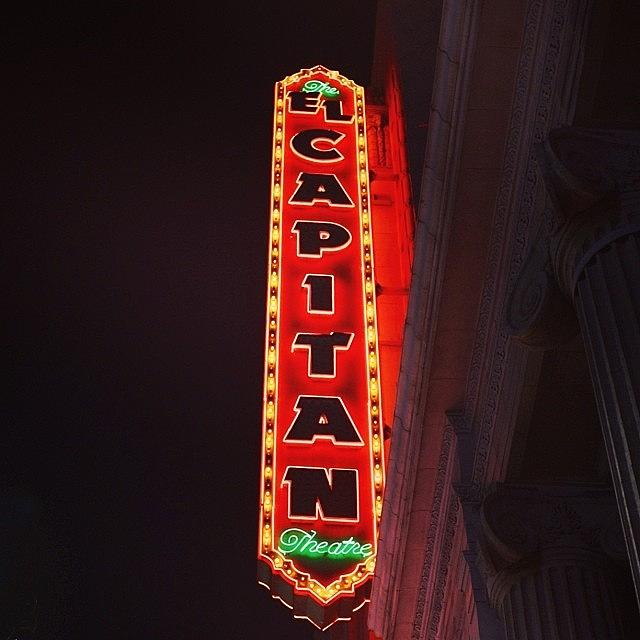 Hollywood Photograph - El Capitan Theater Sign In Hollywood by Tony Castle