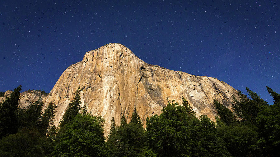 El Capitan Under A Starry Moonlit Night Photograph by Russ Bishop ...