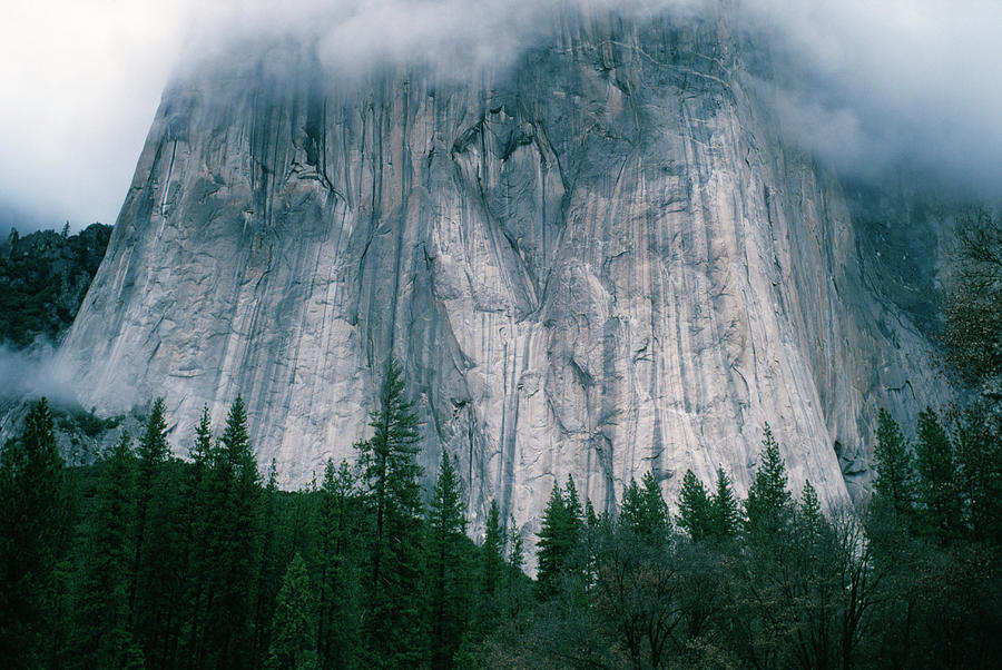 El Captain In Clouds In Yosemite Photograph by Ron Koeberer
