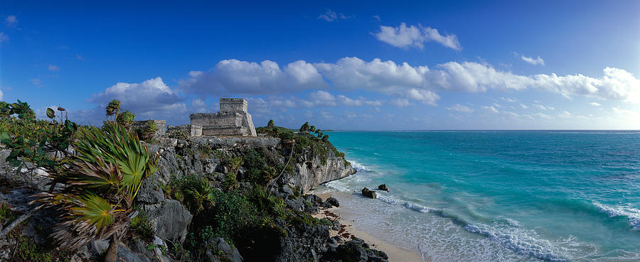 Mayan Photograph - El Castillo Tulum Mexico by Panoramic Images