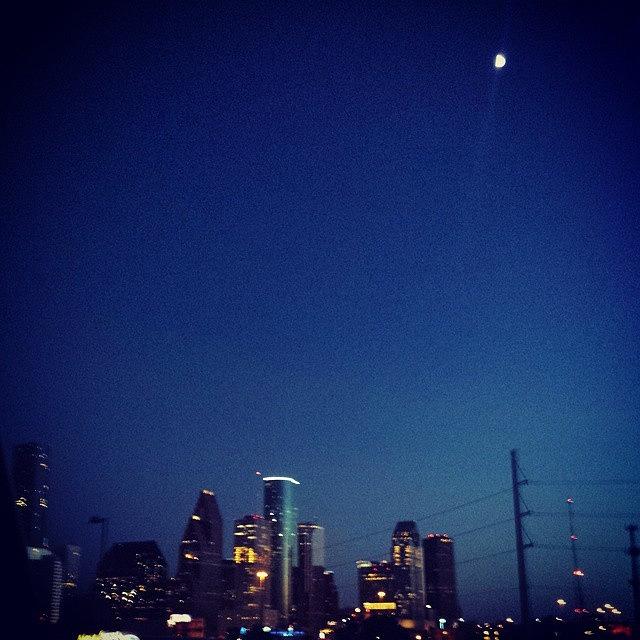 Houston Photograph - El Centro Y La Luna.
#houston #dthtx by Marco Torres