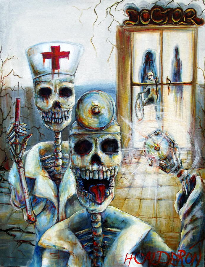 Skull Painting - El Doctor by Heather Calderon