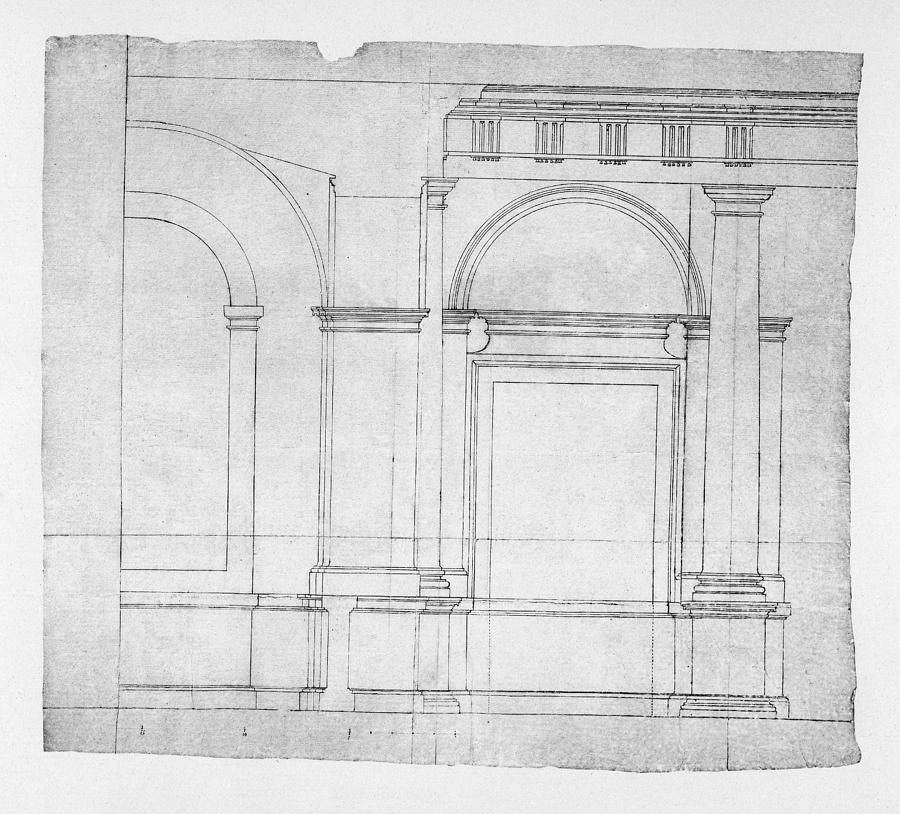 El Escorial Cloister Drawing by Granger